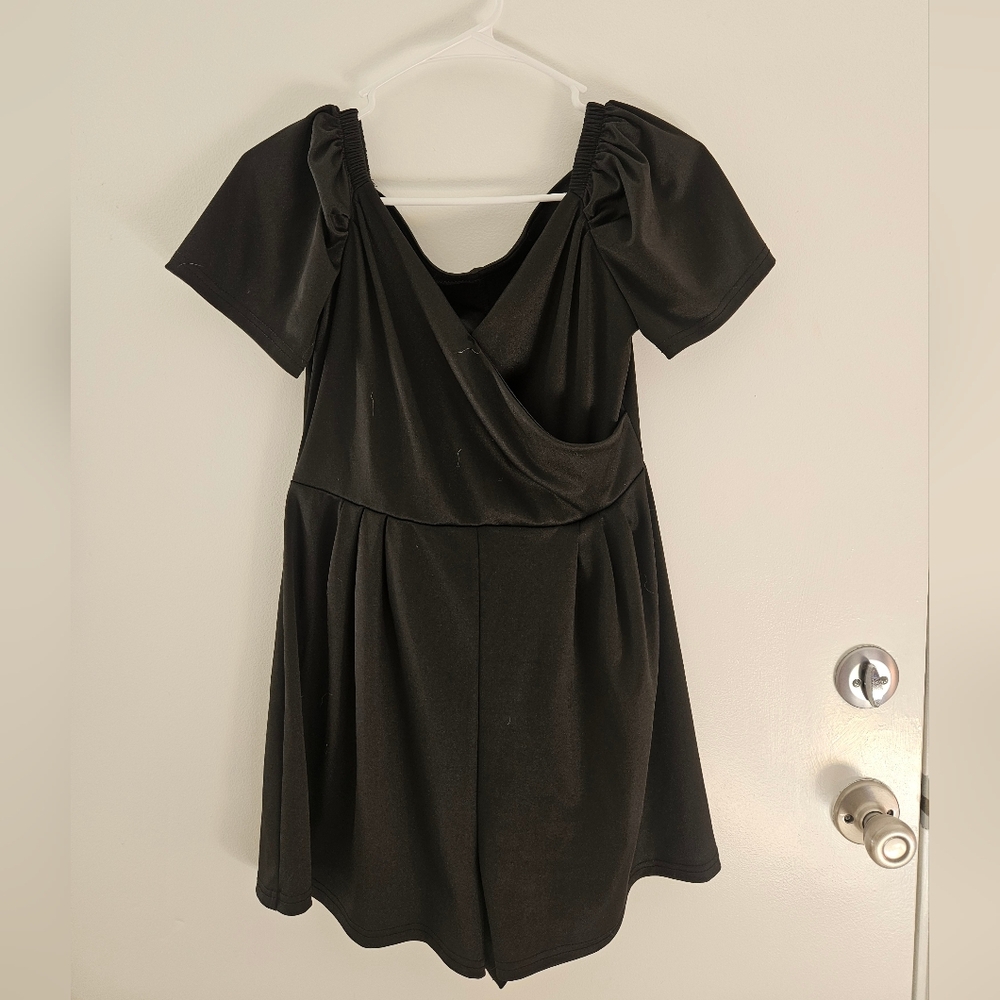 Black Short Sleeve Romper